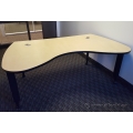 Maple & Black 72" Height Adjustable Rolling Butterfly Work Table